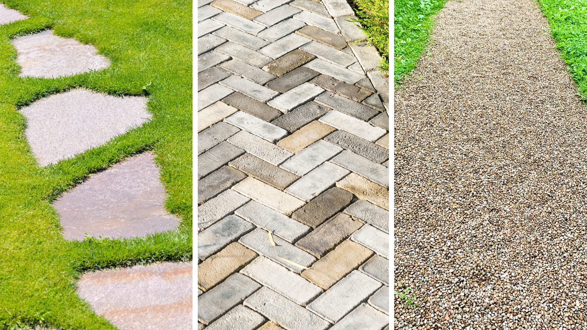 Tarmac pathway through a landscaped garden